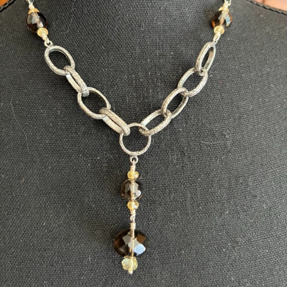 Silpada Smoky Quartz & Citrine Lariat Necklace